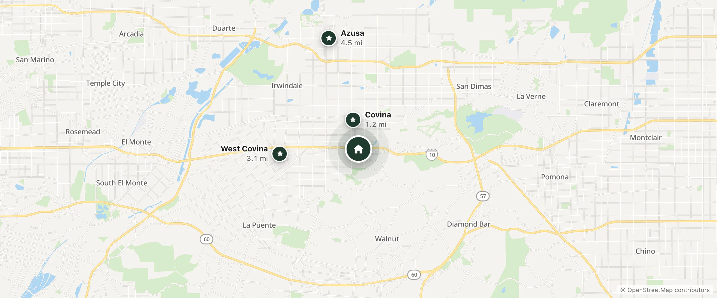 Map of Days Inn by Wyndham West Covina and nearby Covina, West Covina and Azusa