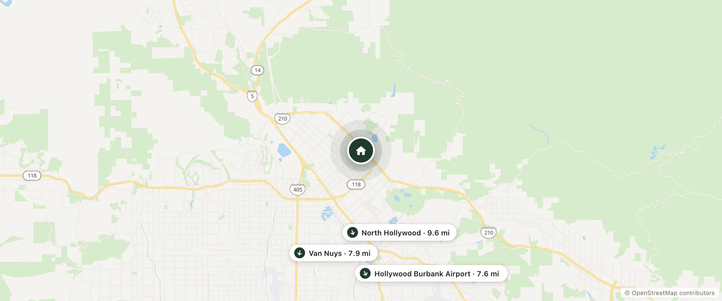 Map of Value Inn Motel and nearby Hollywood Burbank Airport, Van Nuys and North Hollywood