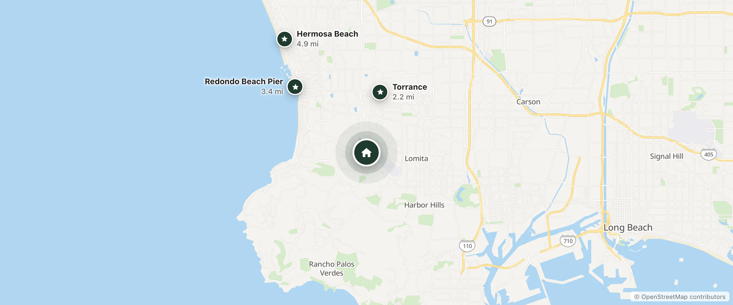 Map of Maamuus Hotel Hargeisa and nearby Torrance, Redondo Beach Pier and Hermosa Beach
