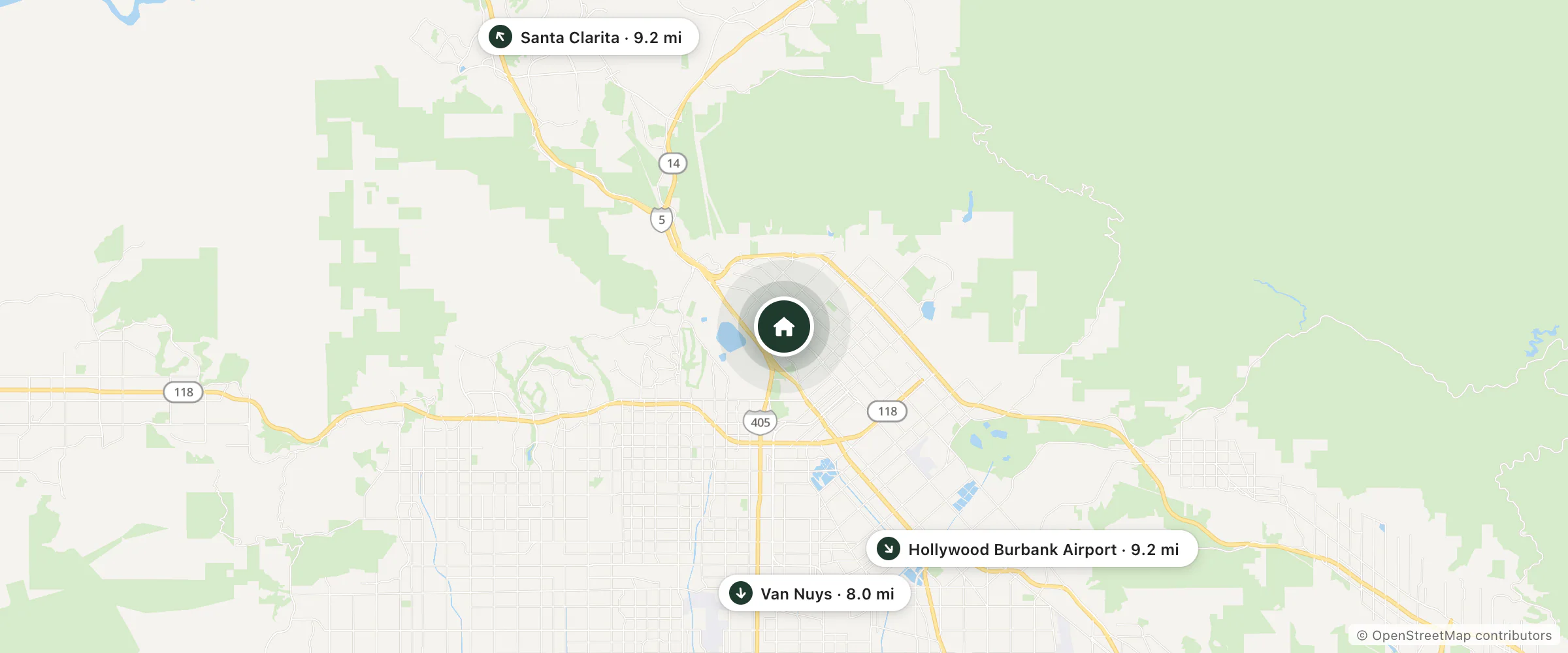 Map of Econo Lodge Sylmar and nearby Van Nuys, Hollywood Burbank Airport and Santa Clarita