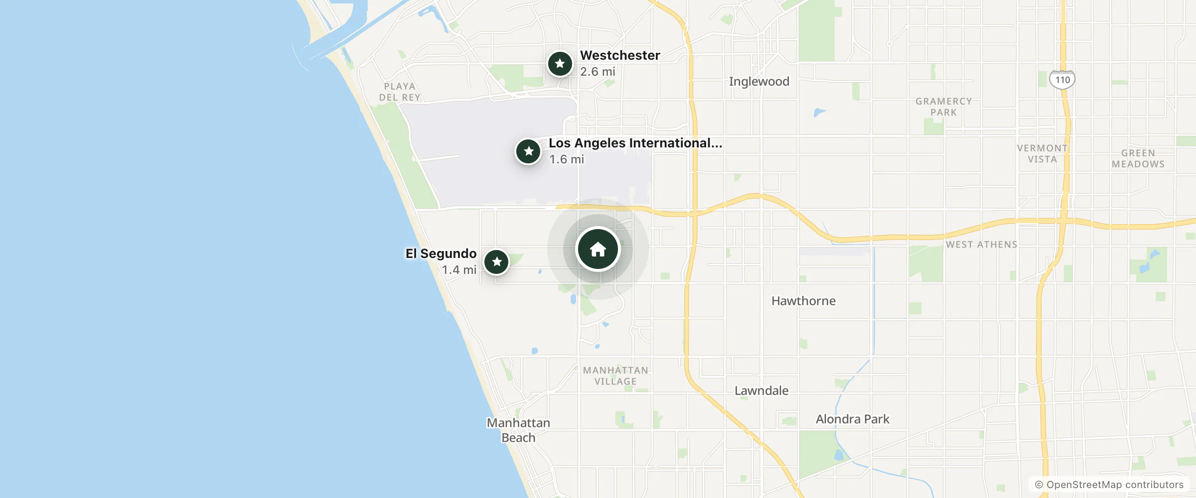 Map of Sonesta Select Los Angeles LAX El Segundo and nearby El Segundo, Los Angeles International Airport and Westchester