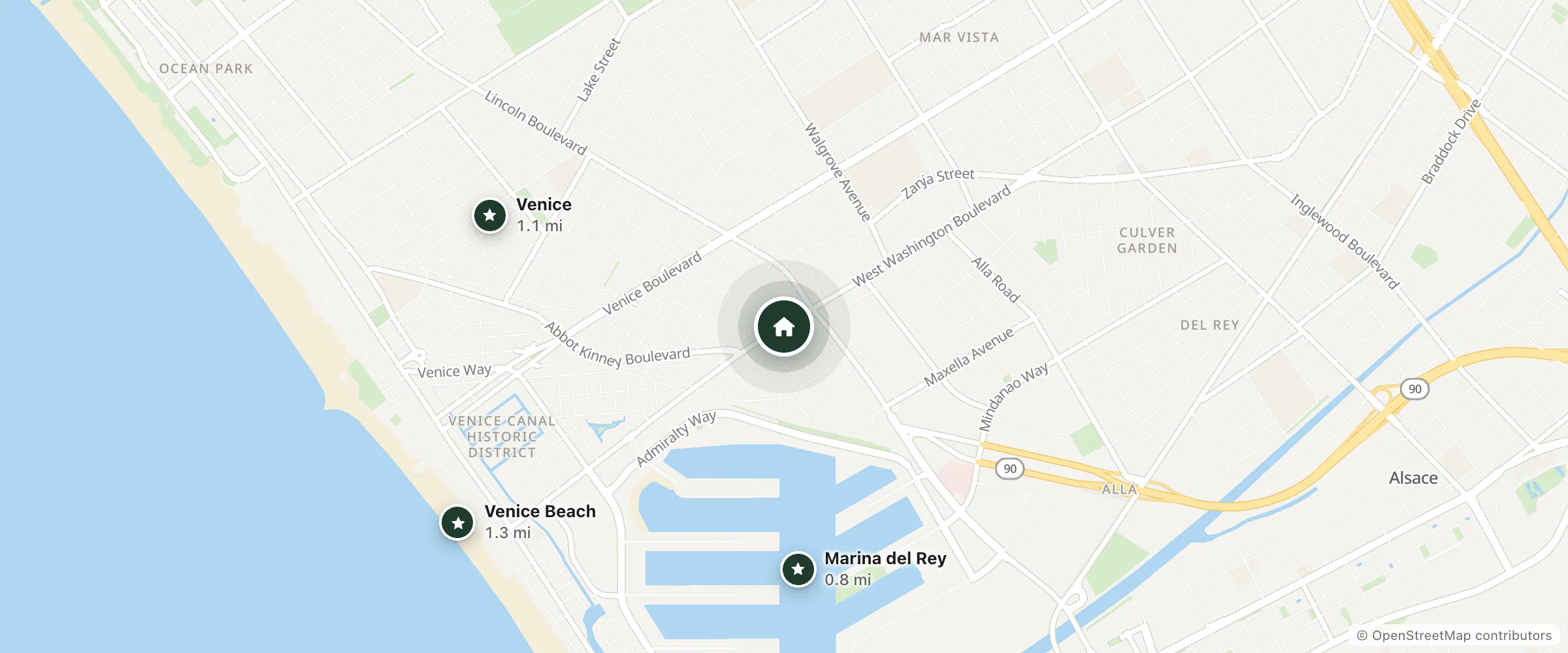 Map of Ramada by Wyndham Marina del Rey and nearby Marina del Rey, Venice and Venice Beach