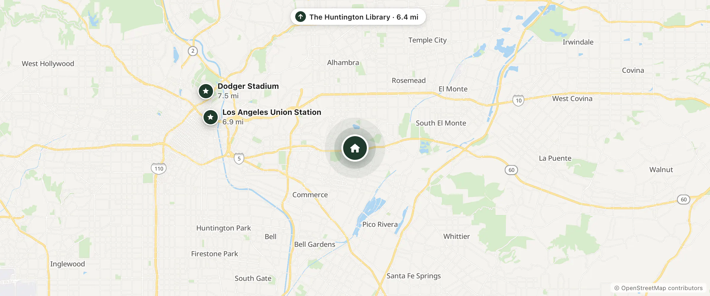 Map of Baymont by Wyndham and nearby The Huntington Library, Los Angeles Union Station and Dodger Stadium