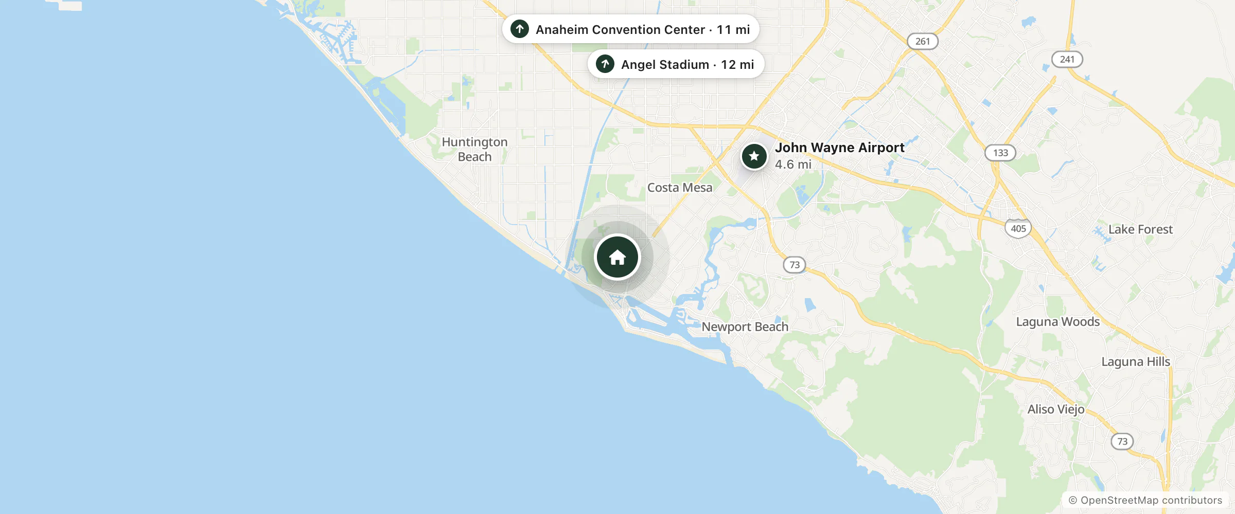 Map of Wil Schultz and nearby John Wayne Airport, Anaheim Convention Center and Angel Stadium
