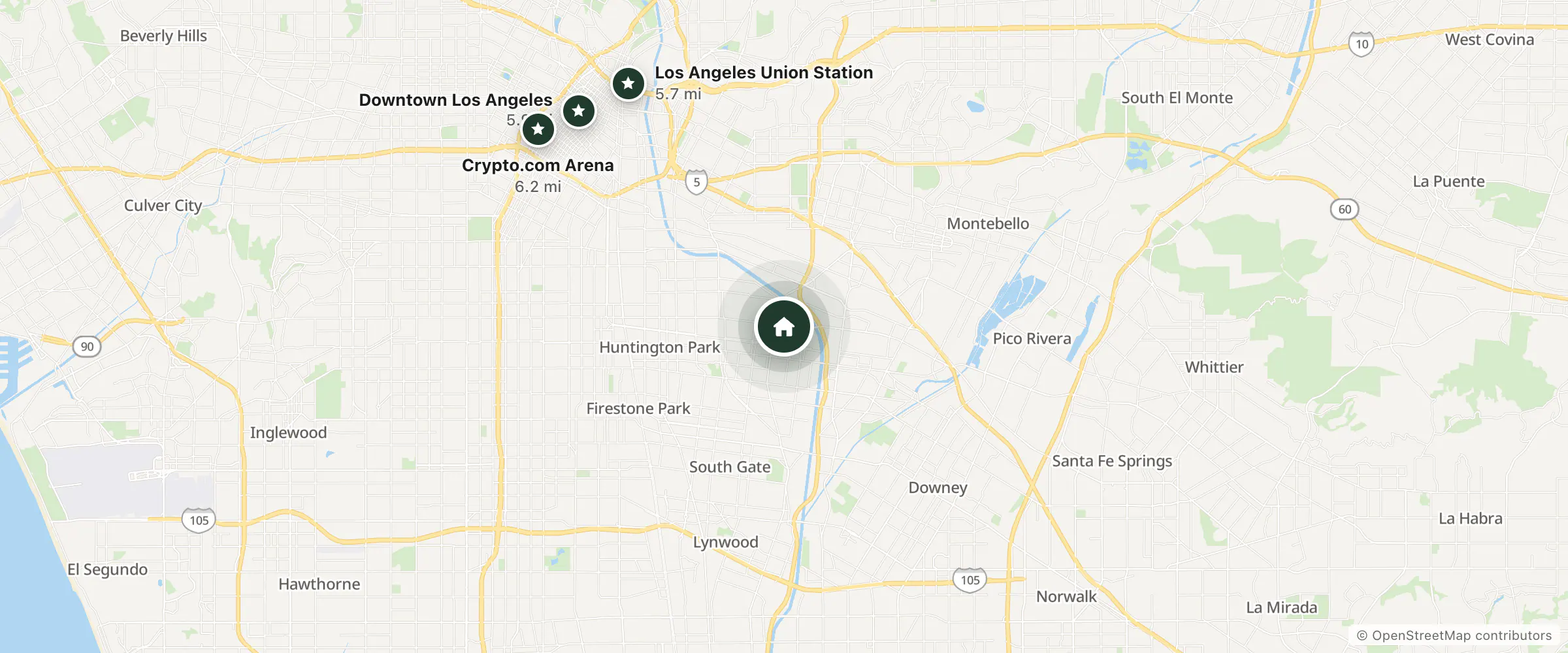 Map of Evans Motel and nearby Los Angeles Union Station, Downtown Los Angeles and Crypto.com Arena