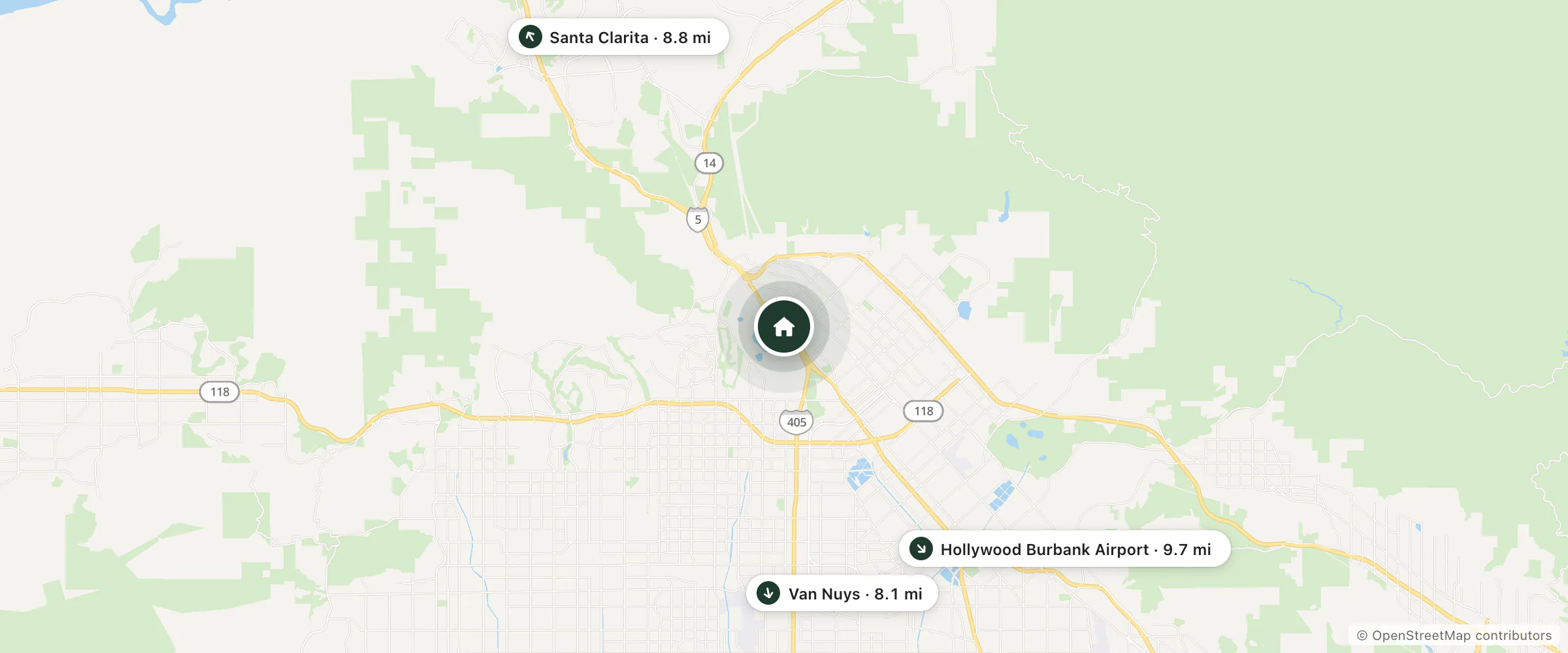 Map of Vagabond Inn – Sylmar and nearby Van Nuys, Santa Clarita and Hollywood Burbank Airport