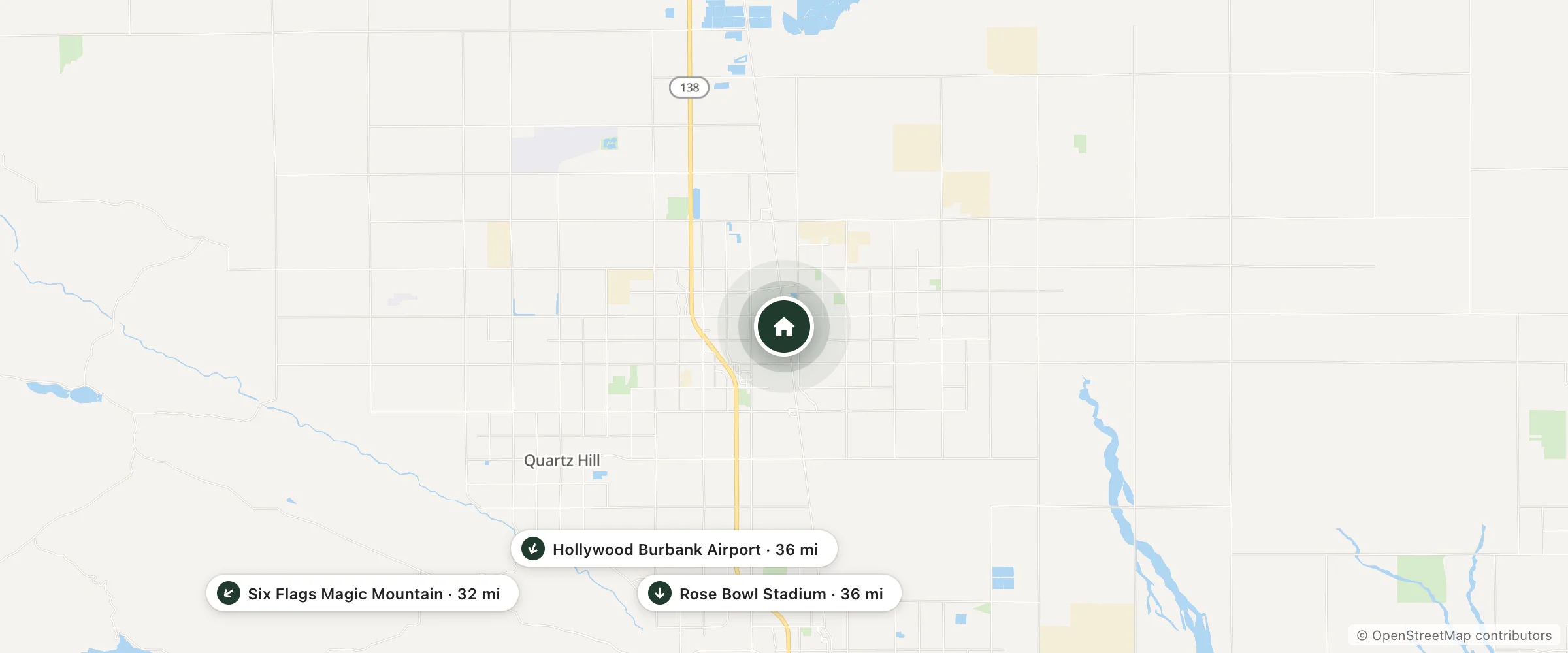 Map of Shadow Park Inns & Suites and nearby Six Flags Magic Mountain, Hollywood Burbank Airport and Rose Bowl Stadium