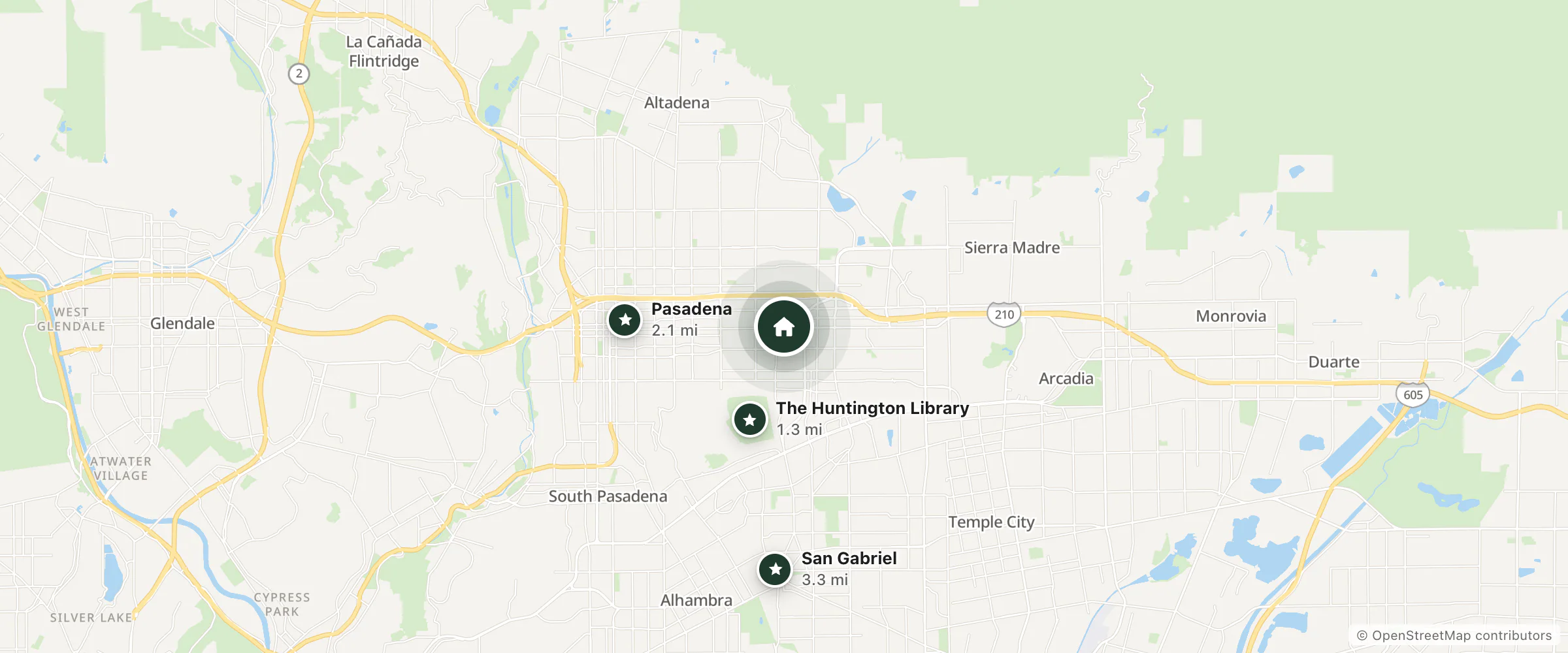 Map of Travelodge Pasadena Central and nearby The Huntington Library, Pasadena and San Gabriel