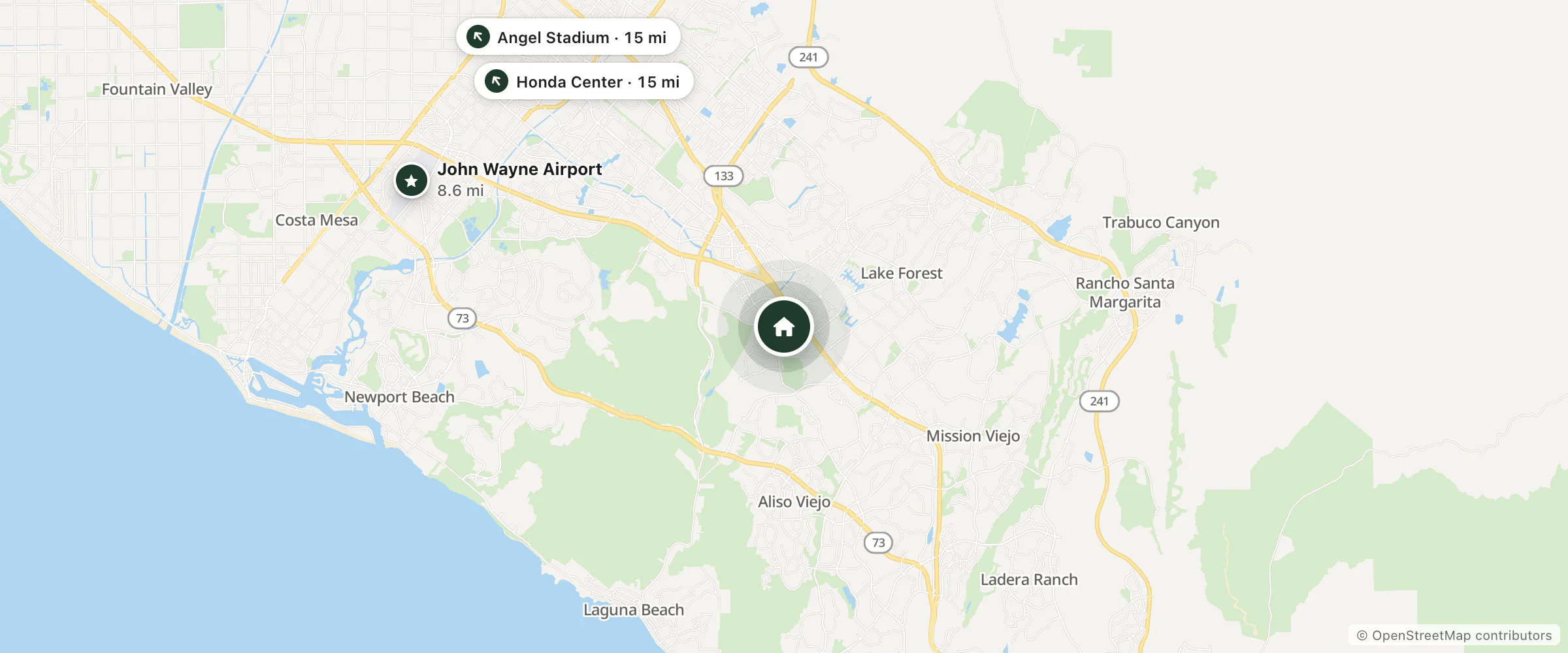 Map of Worldmark By Wyndham and nearby John Wayne Airport, Angel Stadium and Honda Center