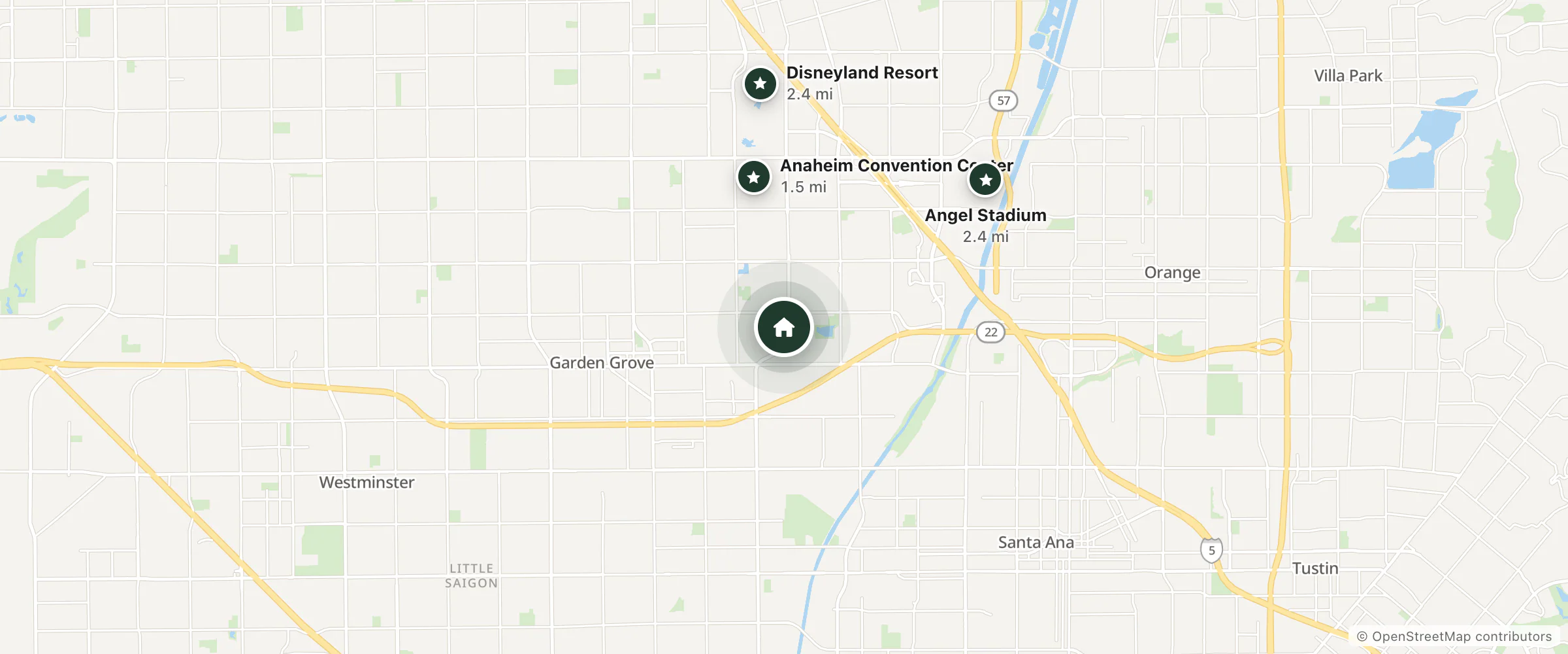 Map of Great Wolf Lodge | Southern California and nearby Anaheim Convention Center, Disneyland Resort and Angel Stadium