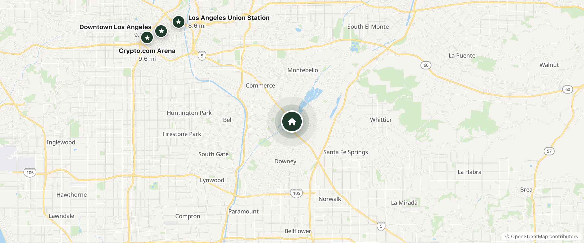 Map of Wyndam Hotel and nearby Los Angeles Union Station, Downtown Los Angeles and Crypto.com Arena