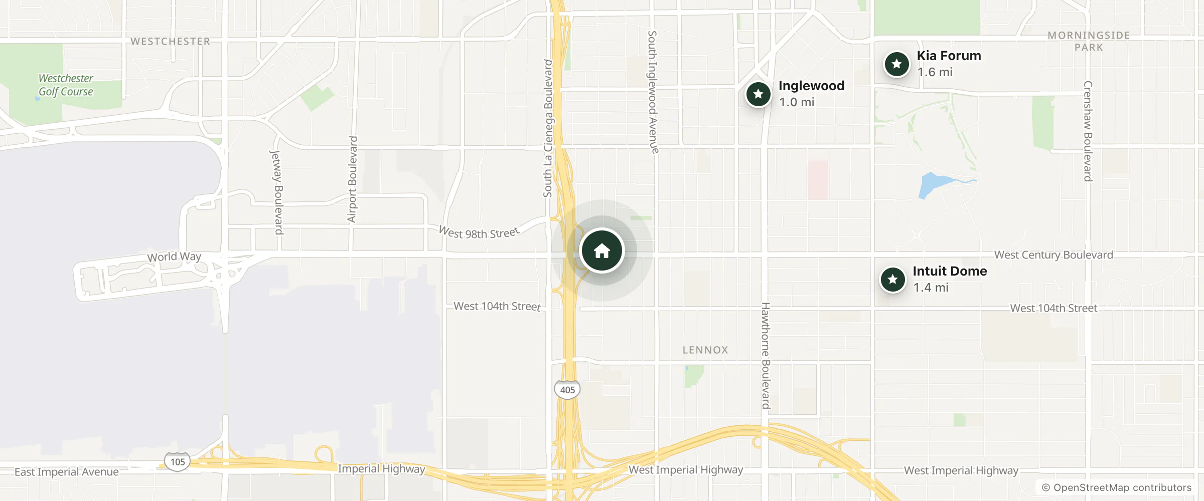 Map of Best Western Plus Suites Hotel - LAX Airport LA Stadium and nearby Inglewood, Intuit Dome and Kia Forum