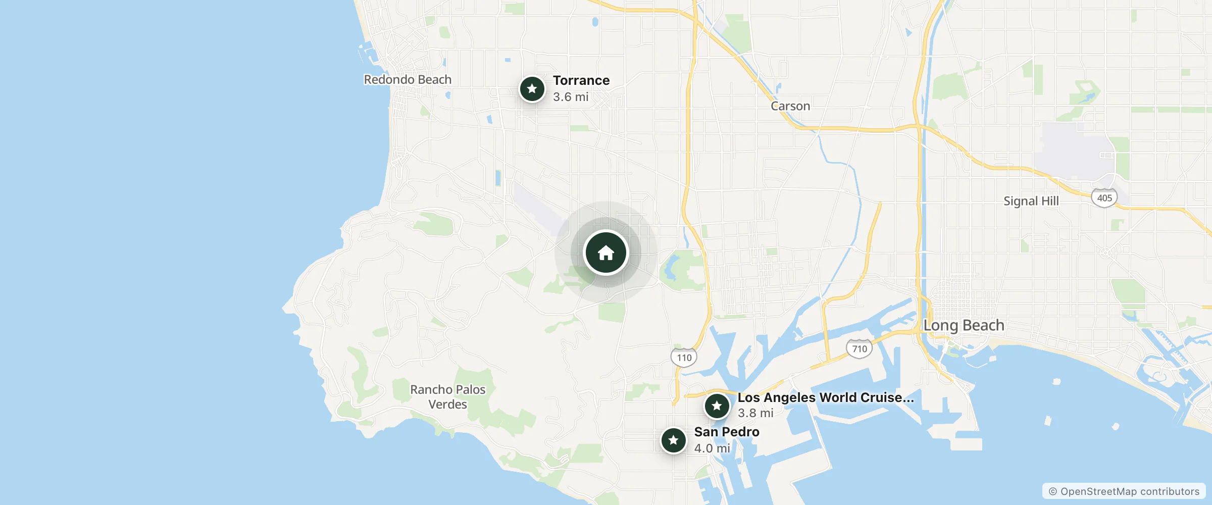 Map of Eldorado Inn & Suites and nearby Torrance, Los Angeles World Cruise Center and San Pedro