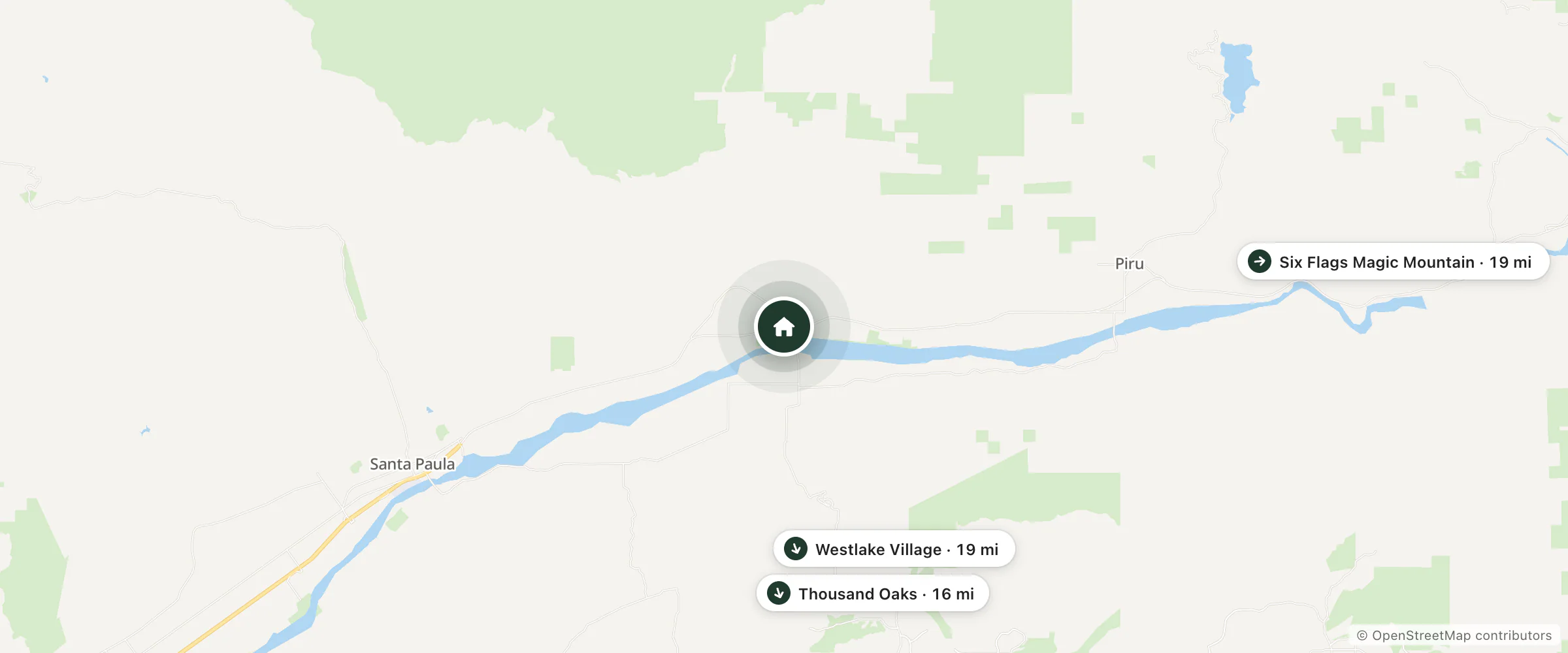 Map of Best Western La Posada Motel and nearby Thousand Oaks, Westlake Village and Six Flags Magic Mountain