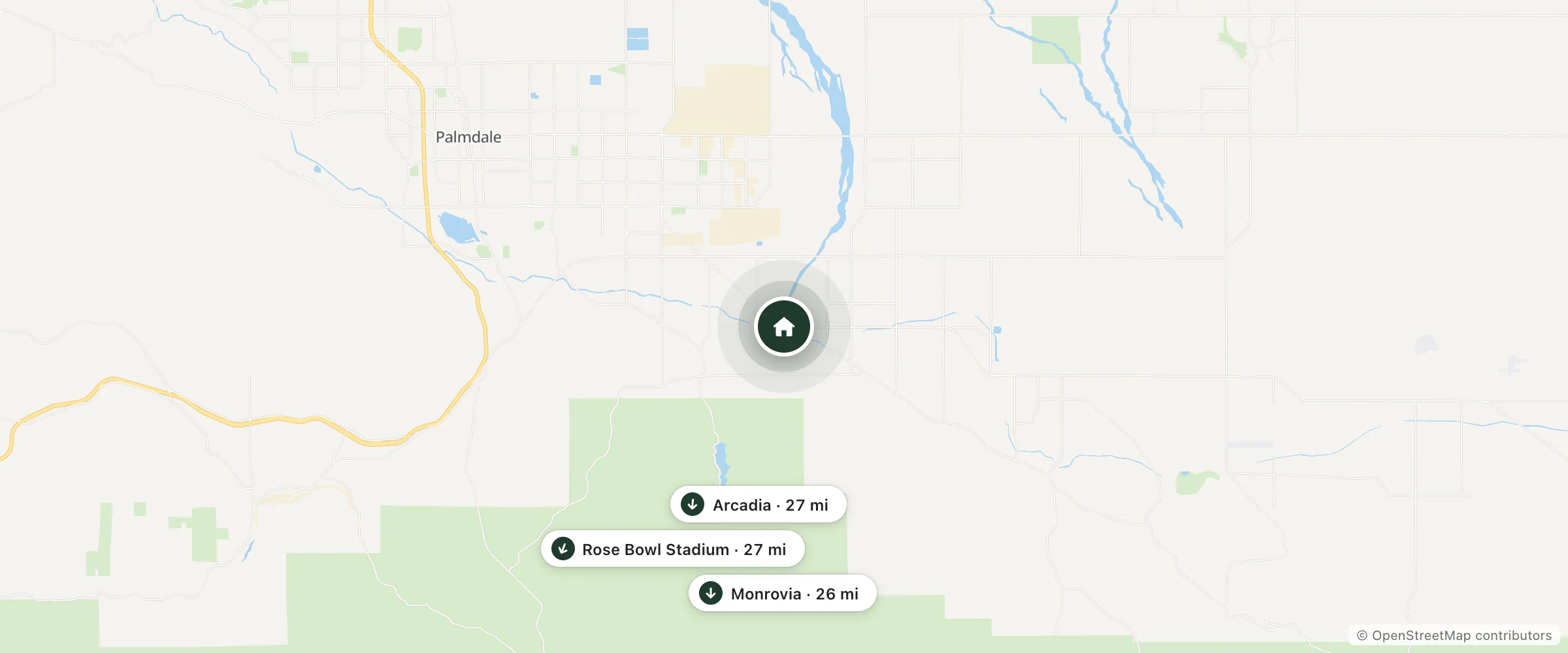 Map of DENA INN APARTMENT MOTEL and nearby Monrovia, Rose Bowl Stadium and Arcadia