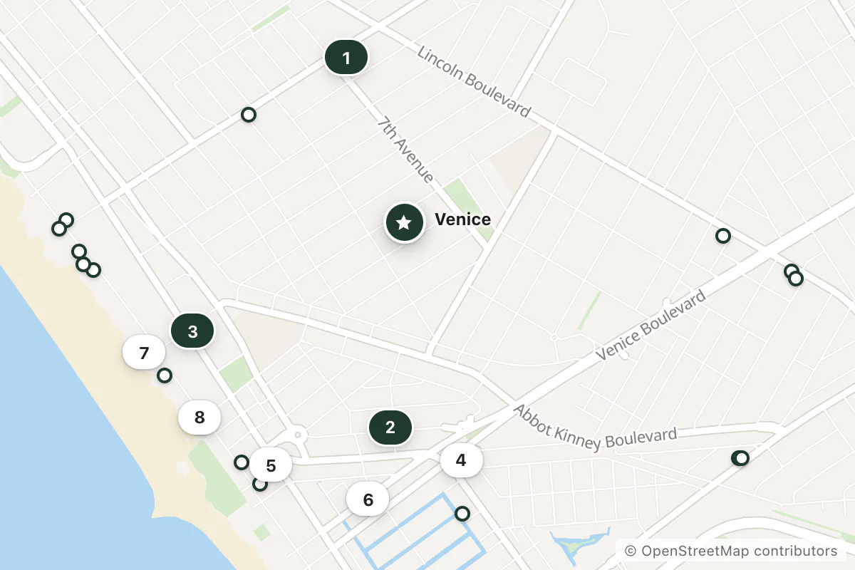 Map of the top 25 hotels for this question around Venice